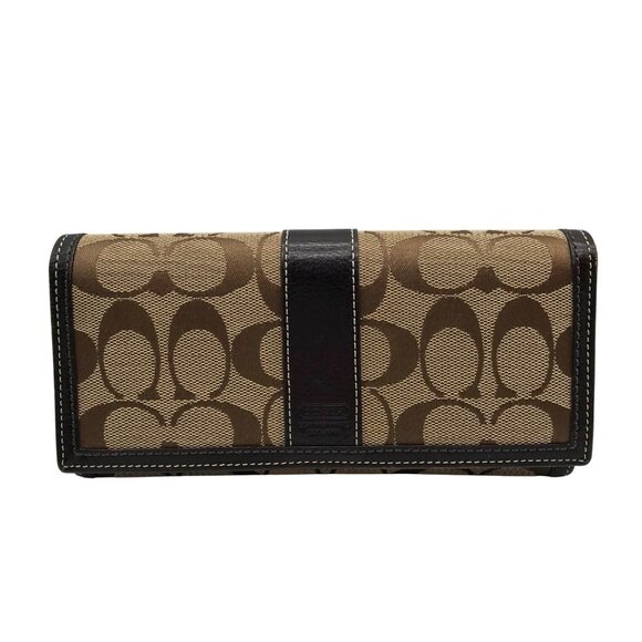 COACH® Outlet | 3 In 1 Wallet In Signature Canvas Coach Brown Canvas And Leather Monogram Trifold Wallet